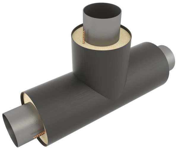Тройник стальной параллельный эл/св 32х3,0-1-ППУ-ПЭ