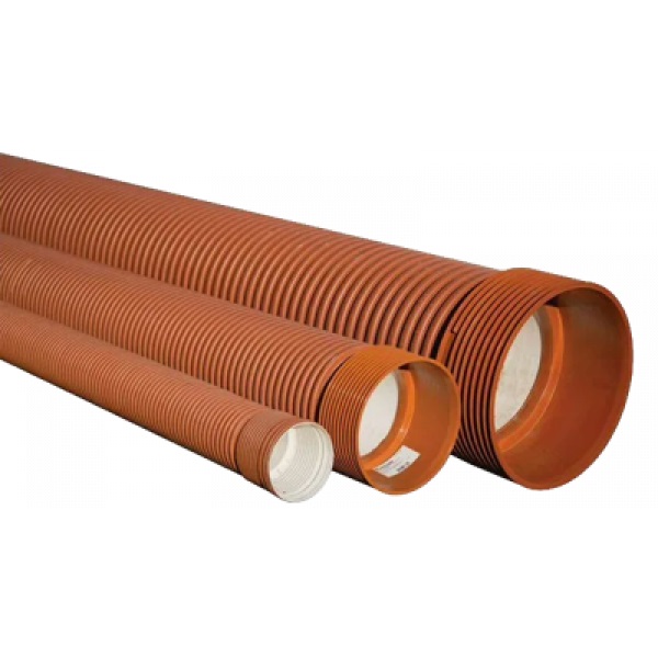 Гофрированная ПП труба Polytron ProKan с муфтой 150 SN 8 длина 3м